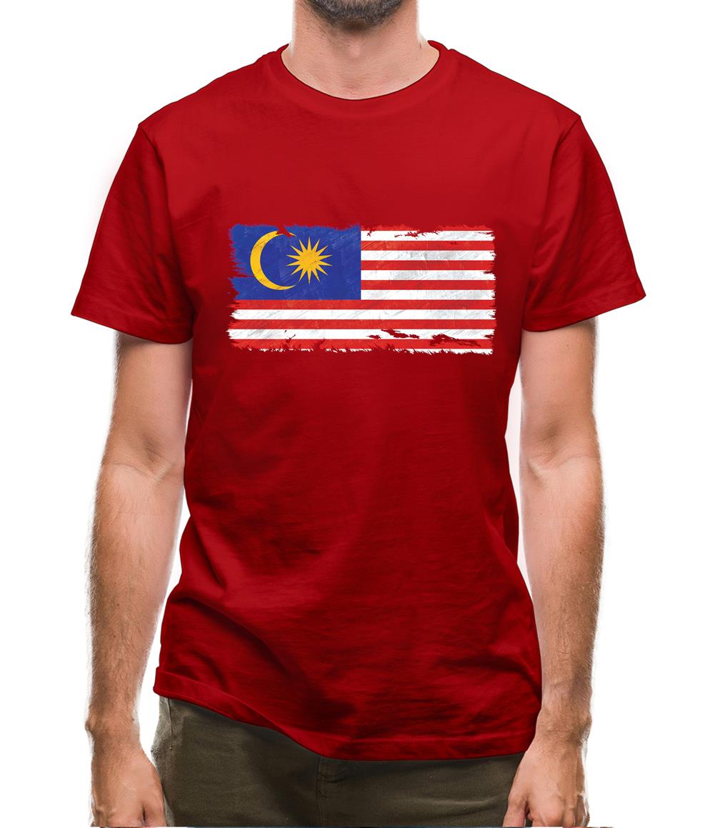 Malaysia Grunge Style Flag Mens T-Shirt Malaysia Grunge Style Flag Mens T-Shirt
