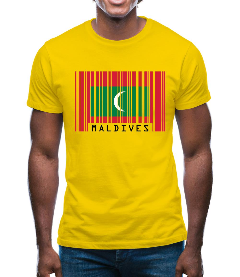Maldives Barcode Style Flag Mens T-Shirt Maldives Barcode Style Flag Mens T-Shirt