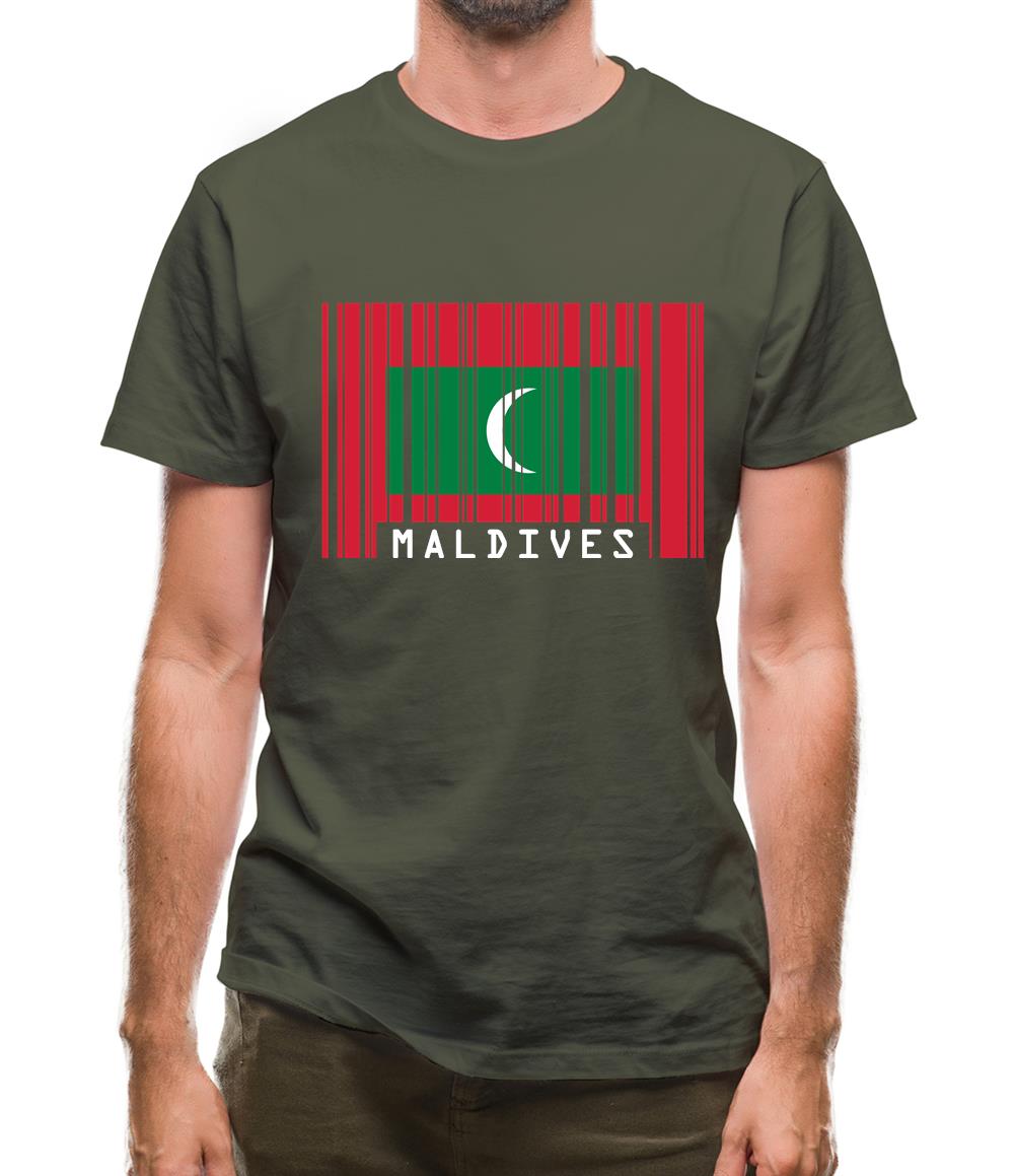 Maldives Barcode Style Flag Mens T-Shirt Maldives Barcode Style Flag Mens T-Shirt