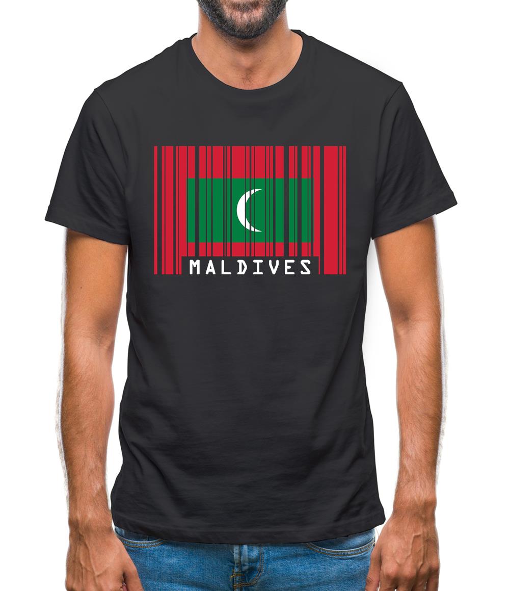Maldives Barcode Style Flag Mens T-Shirt Maldives Barcode Style Flag Mens T-Shirt