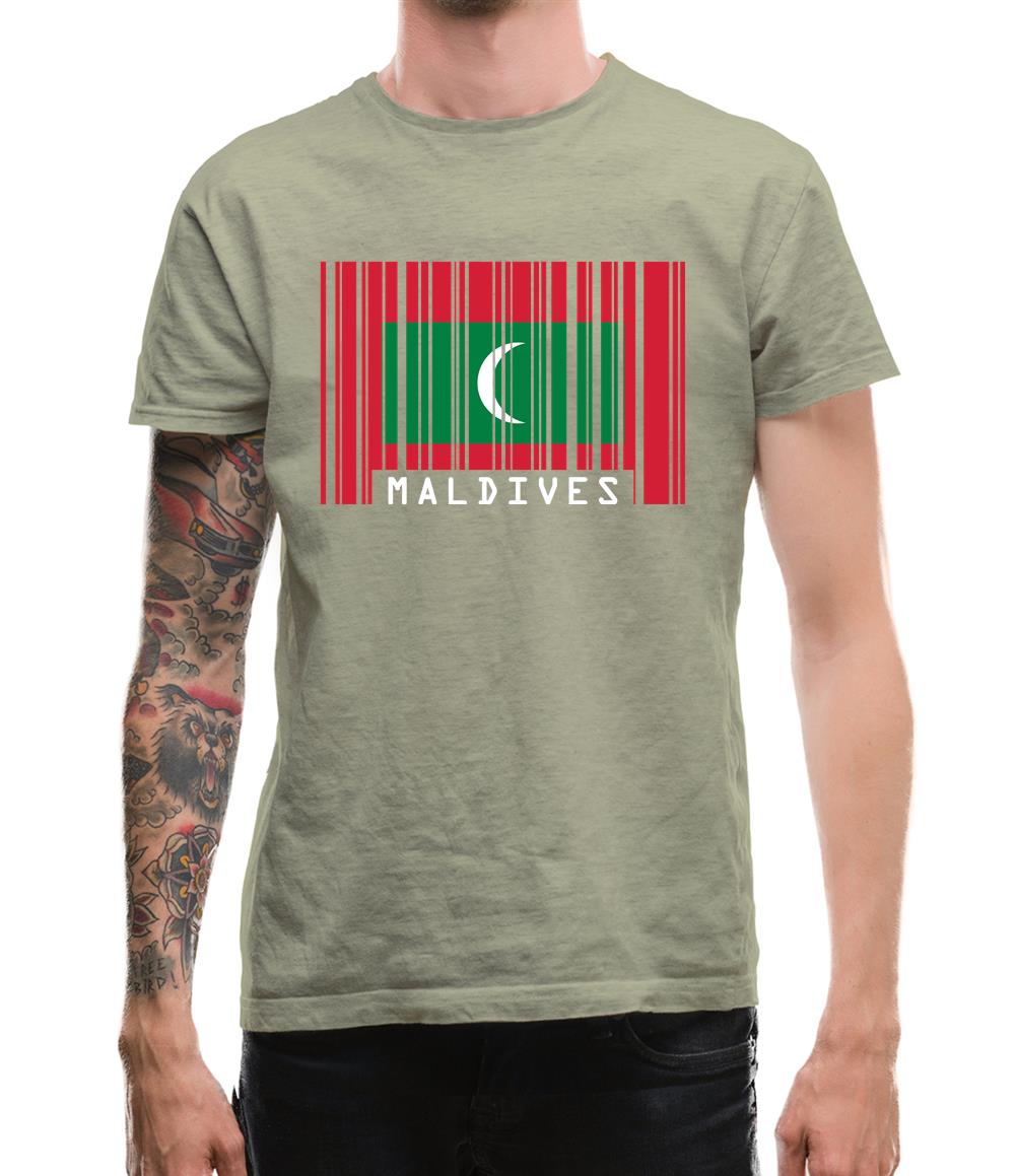Maldives Barcode Style Flag Mens T-Shirt Maldives Barcode Style Flag Mens T-Shirt