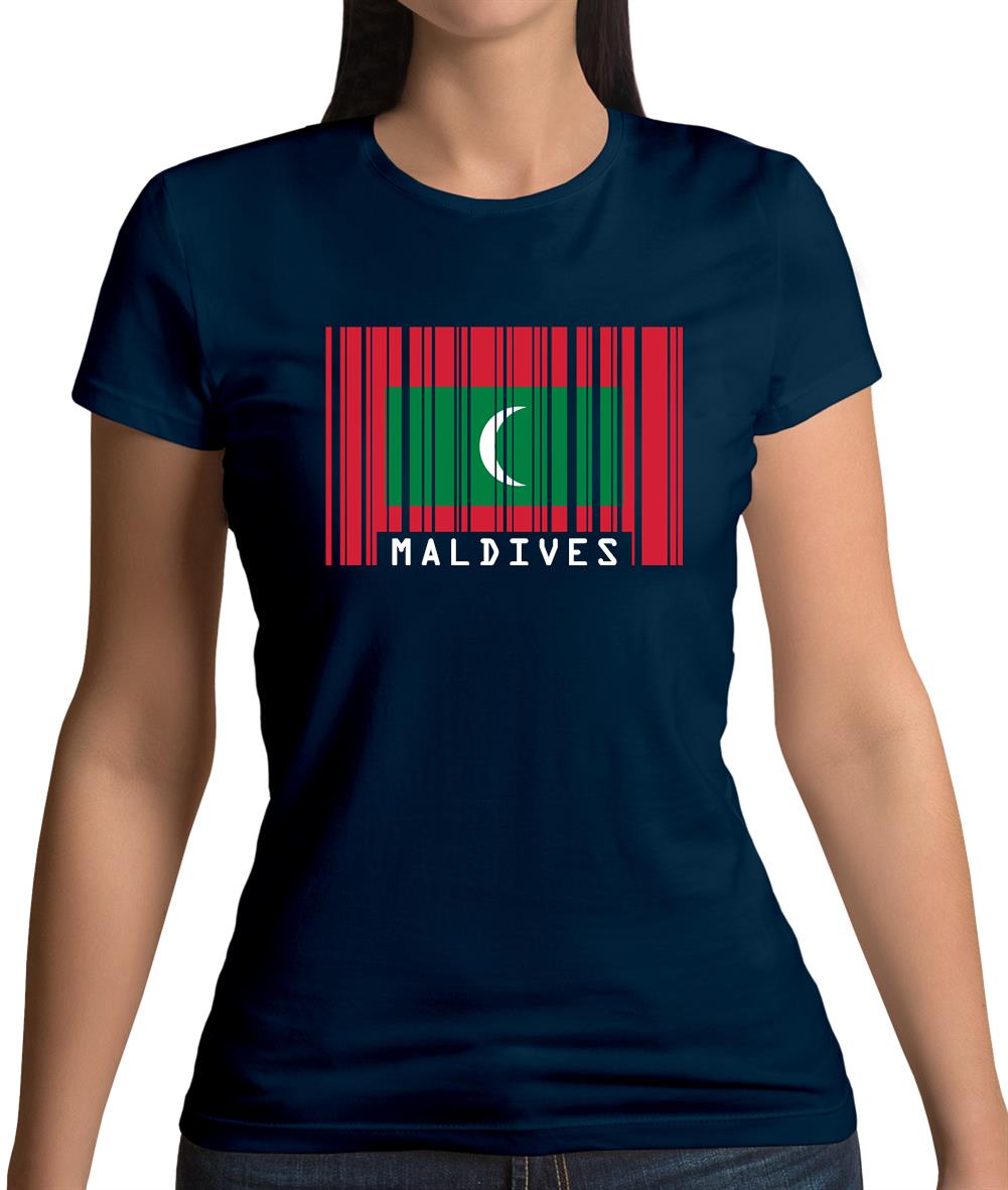 Maldives Barcode Style Flag Womens T-Shirt Maldives Barcode Style Flag Womens T-Shirt