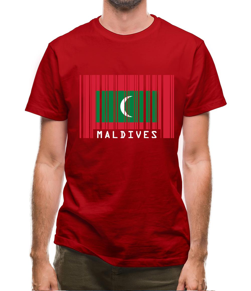 Maldives Barcode Style Flag Mens T-Shirt Maldives Barcode Style Flag Mens T-Shirt