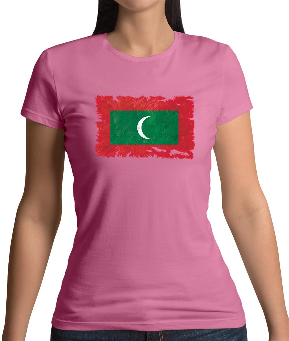 Maldives Grunge Style Flag Womens T-Shirt Maldives Grunge Style Flag Womens T-Shirt