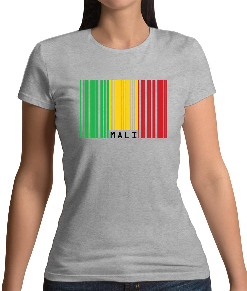 Mali Barcode Style Flag Womens T-Shirt Mali Barcode Style Flag Womens T-Shirt