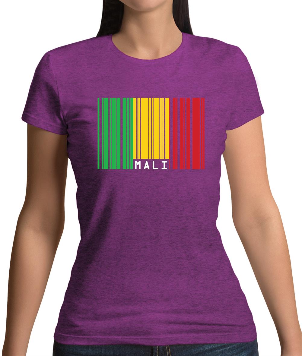 Mali Barcode Style Flag Womens T-Shirt Mali Barcode Style Flag Womens T-Shirt