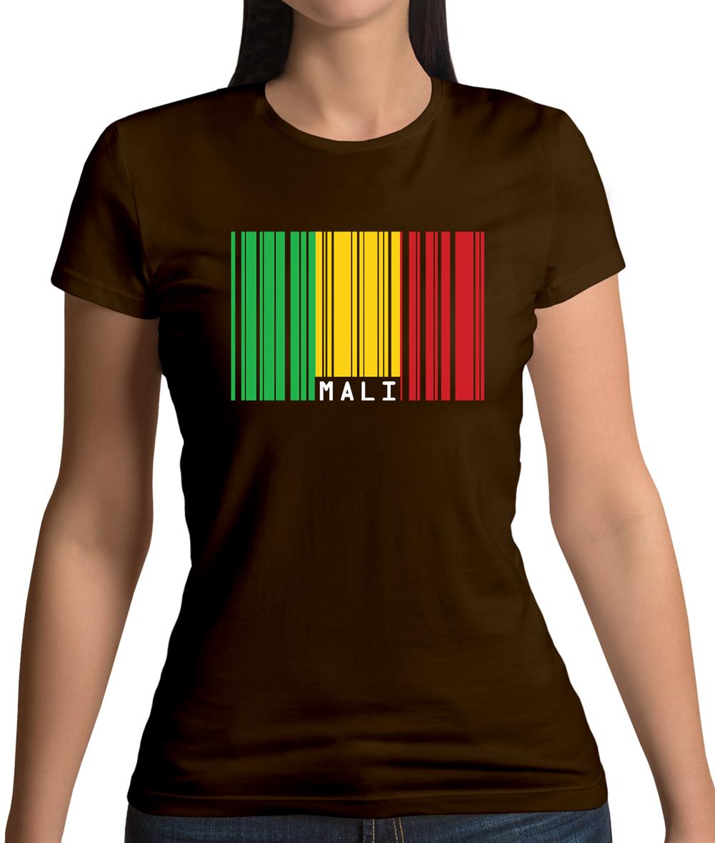 Mali Barcode Style Flag Womens T-Shirt Mali Barcode Style Flag Womens T-Shirt
