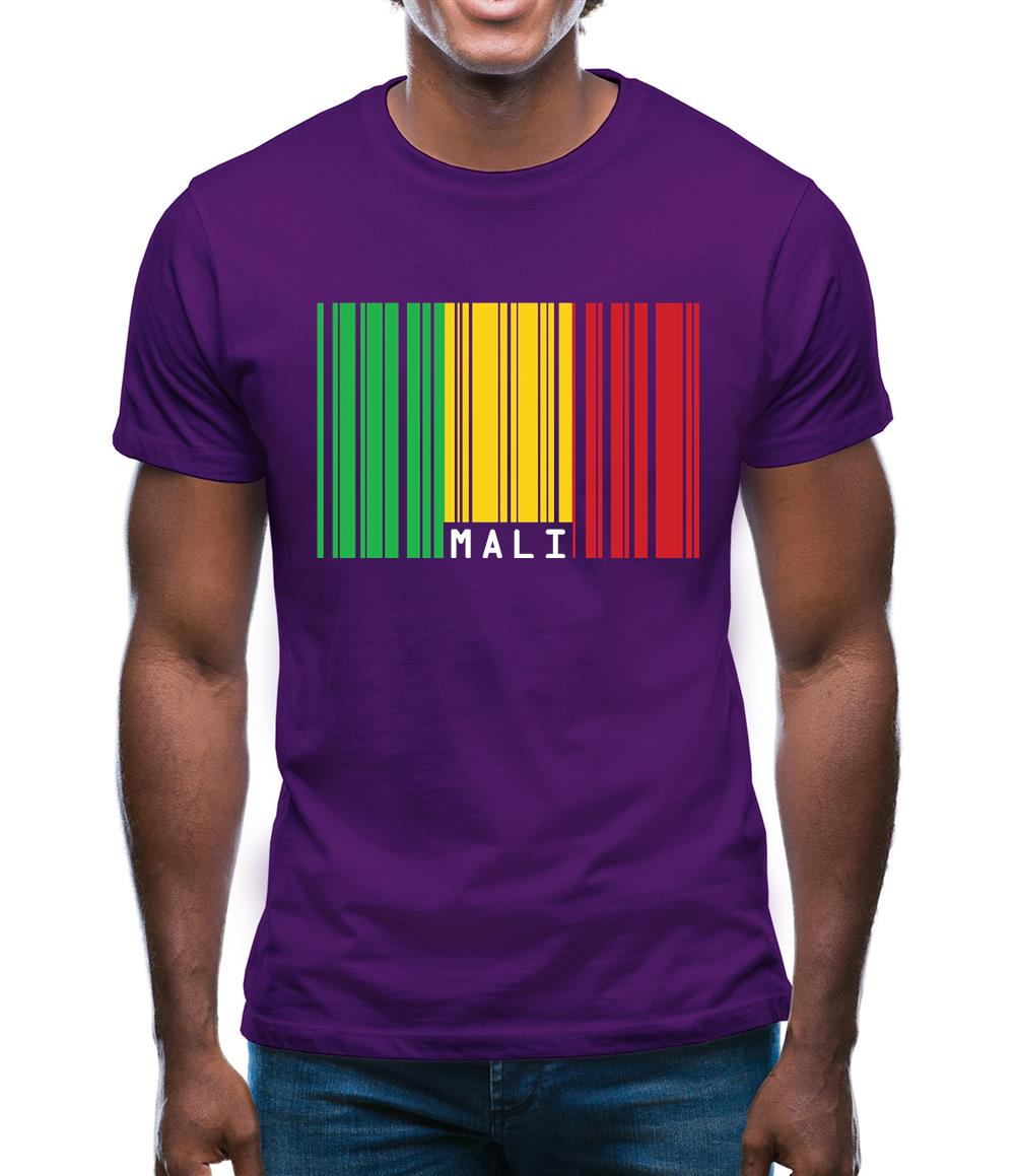Mali Barcode Style Flag Mens T-Shirt Mali Barcode Style Flag Mens T-Shirt