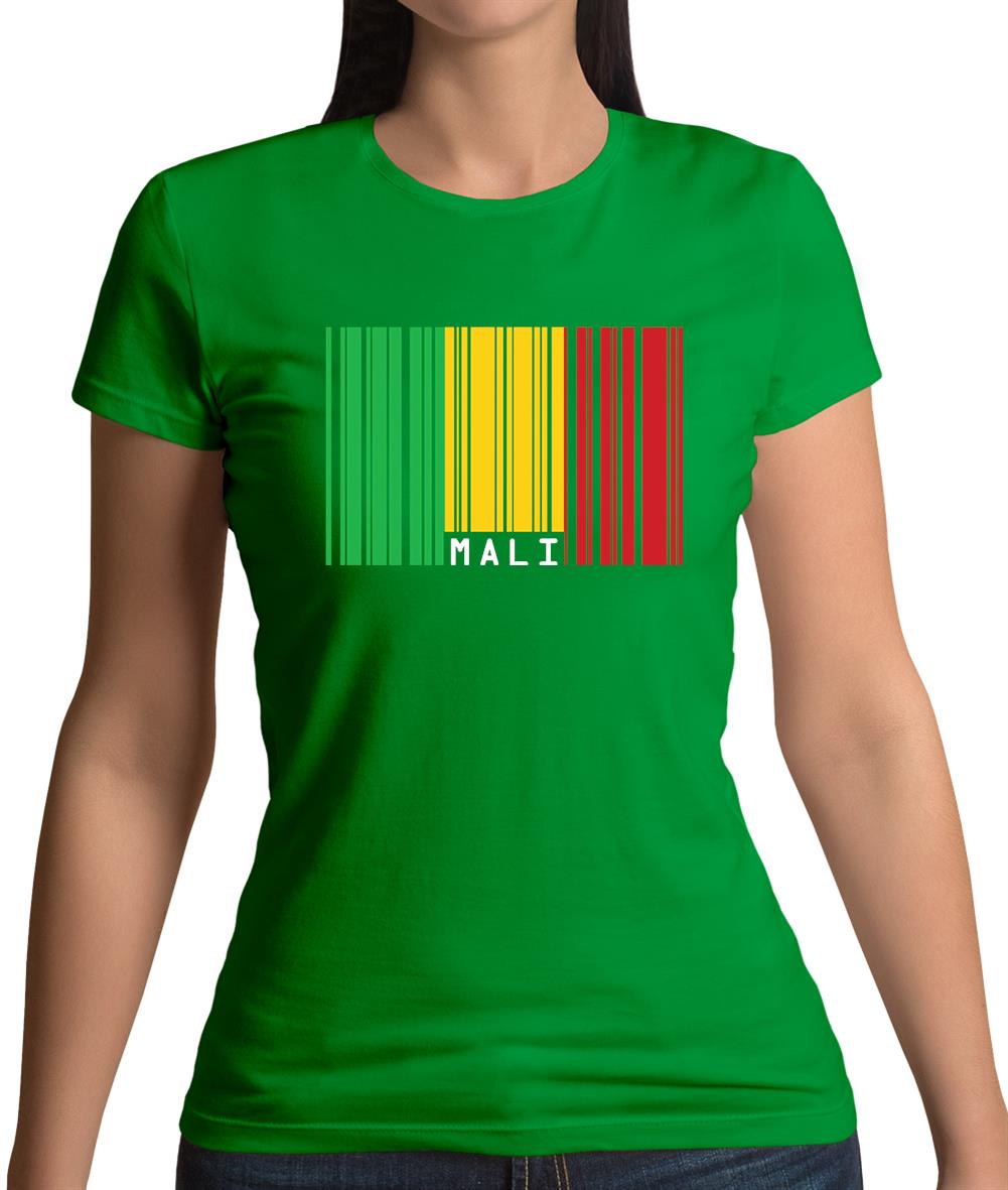 Mali Barcode Style Flag Womens T-Shirt Mali Barcode Style Flag Womens T-Shirt
