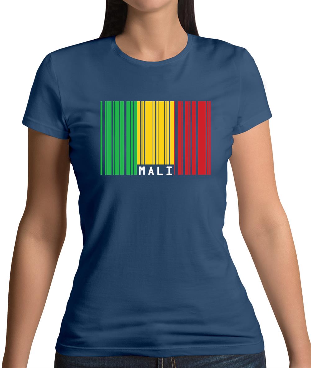 Mali Barcode Style Flag Womens T-Shirt Mali Barcode Style Flag Womens T-Shirt