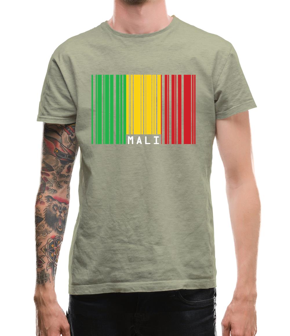Mali Barcode Style Flag Mens T-Shirt Mali Barcode Style Flag Mens T-Shirt