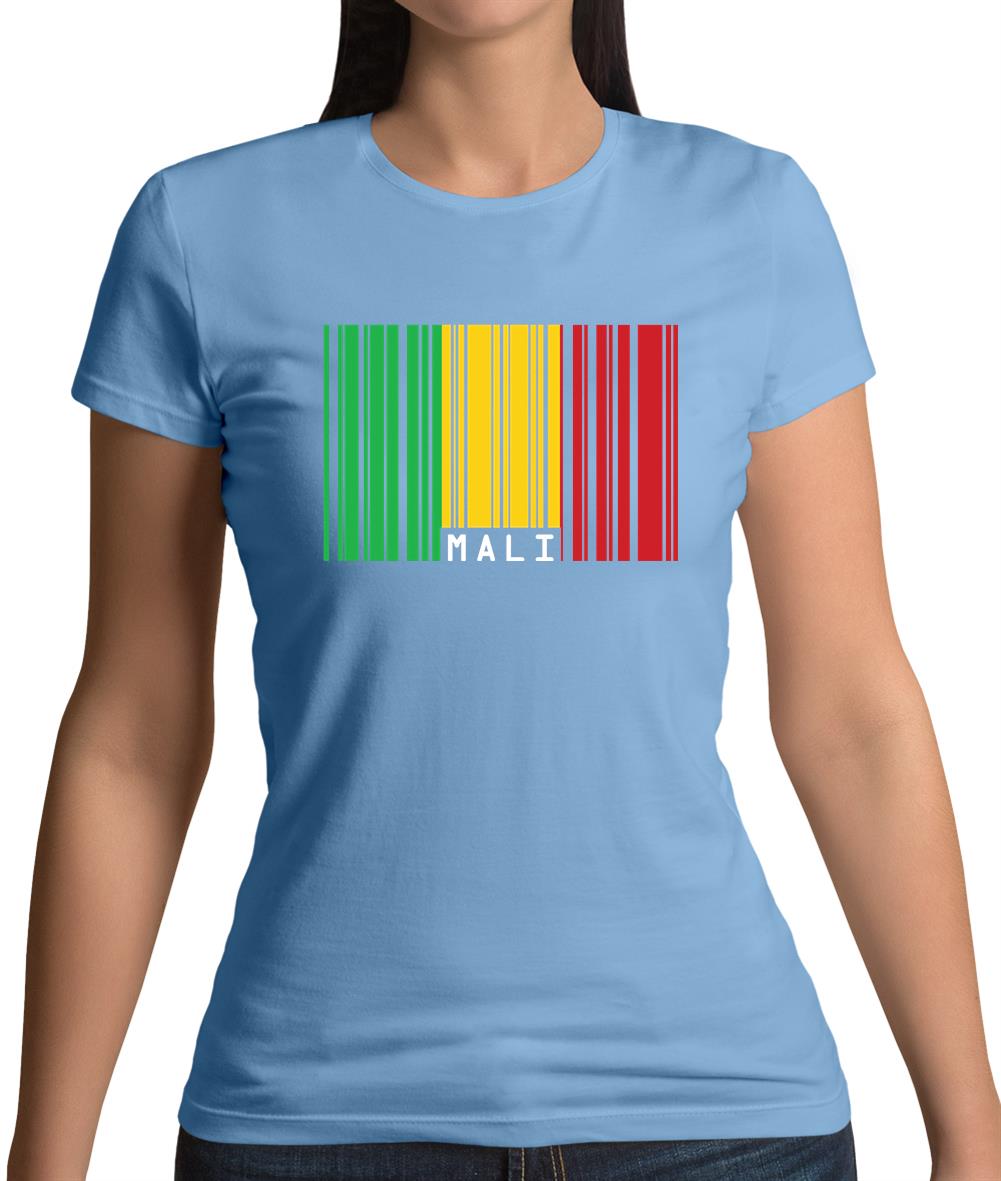 Mali Barcode Style Flag Womens T-Shirt Mali Barcode Style Flag Womens T-Shirt