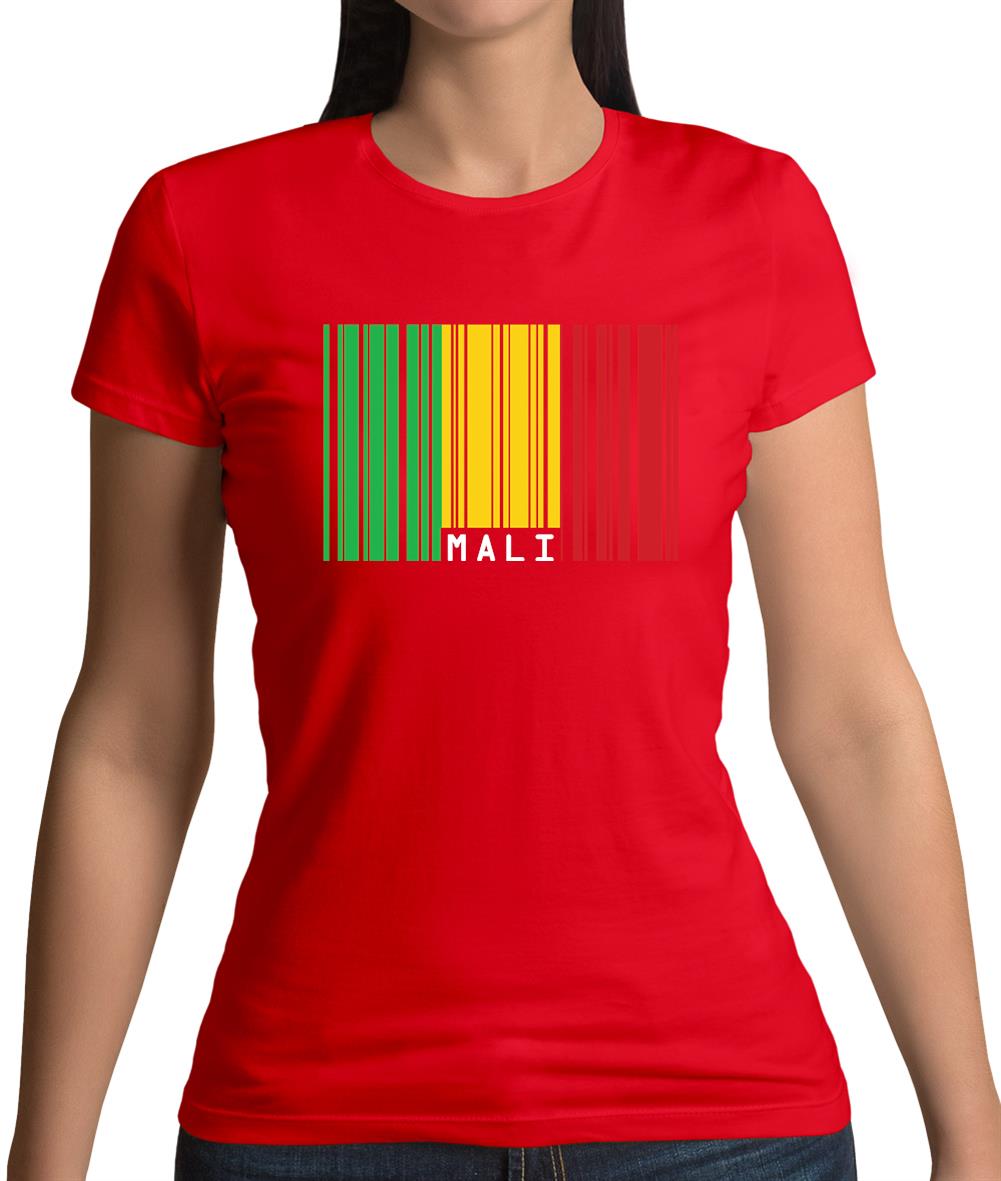 Mali Barcode Style Flag Womens T-Shirt Mali Barcode Style Flag Womens T-Shirt