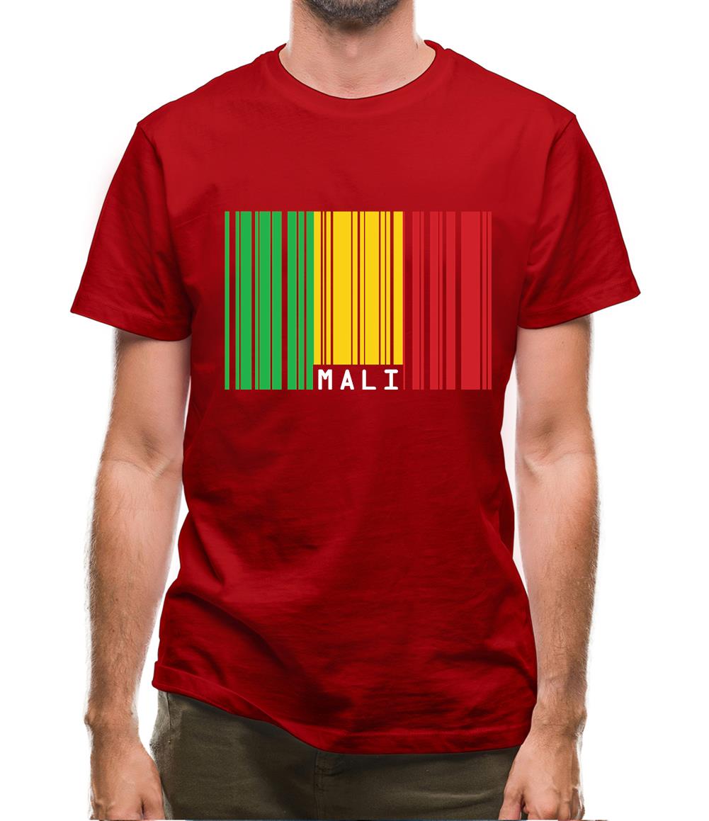 Mali Barcode Style Flag Mens T-Shirt Mali Barcode Style Flag Mens T-Shirt