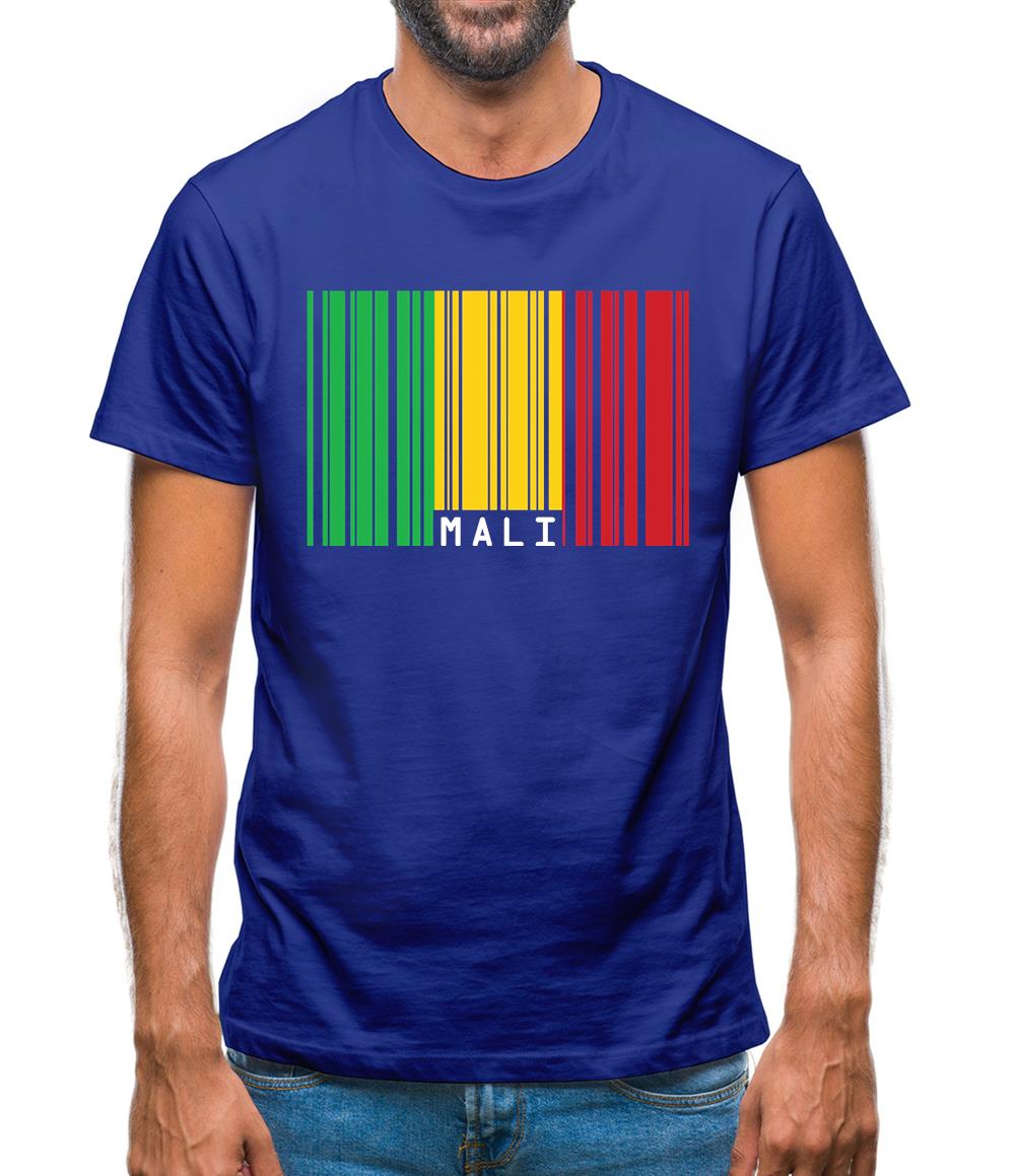 Mali Barcode Style Flag Mens T-Shirt Mali Barcode Style Flag Mens T-Shirt
