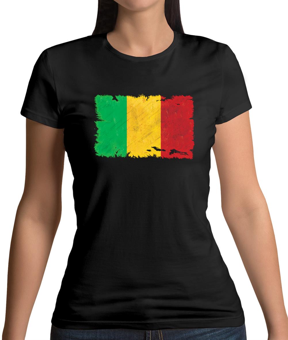 Mali Grunge Style Flag Womens T-Shirt Mali Grunge Style Flag Womens T-Shirt