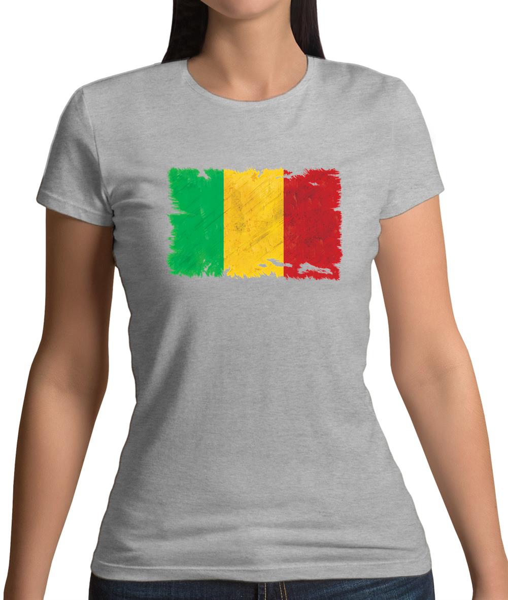 Mali Grunge Style Flag Womens T-Shirt Mali Grunge Style Flag Womens T-Shirt