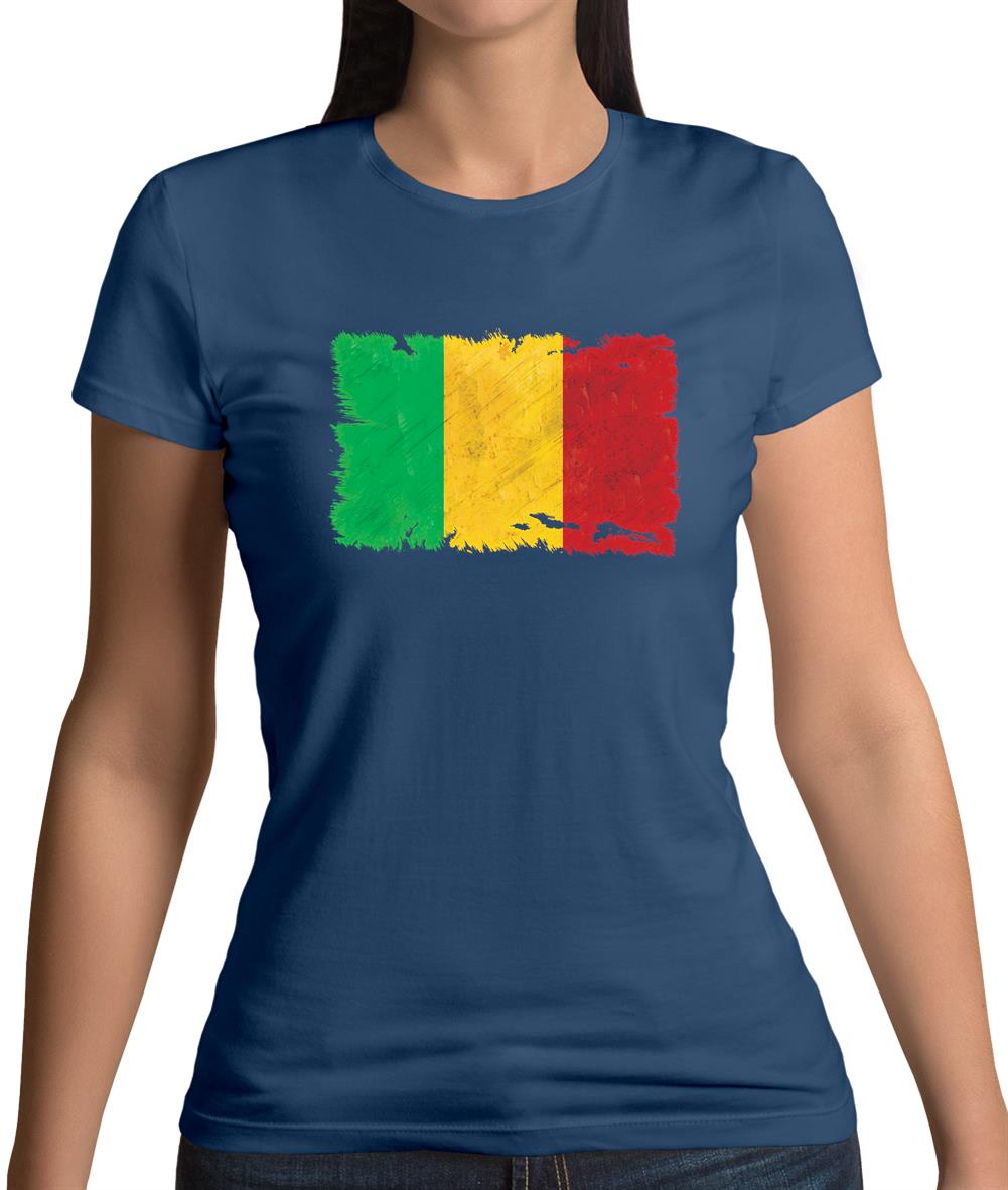 Mali Grunge Style Flag Womens T-Shirt Mali Grunge Style Flag Womens T-Shirt