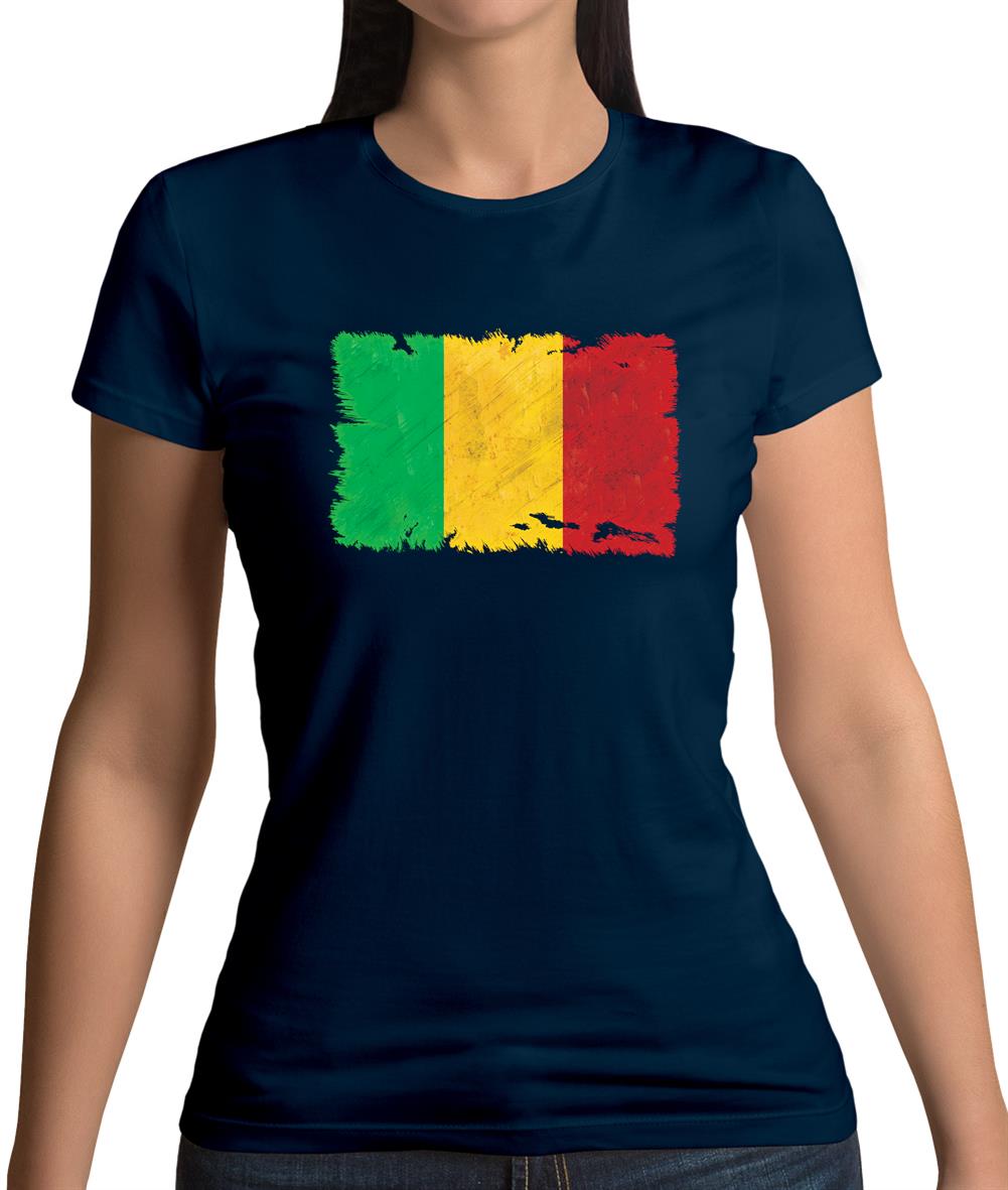 Mali Grunge Style Flag Womens T-Shirt Mali Grunge Style Flag Womens T-Shirt