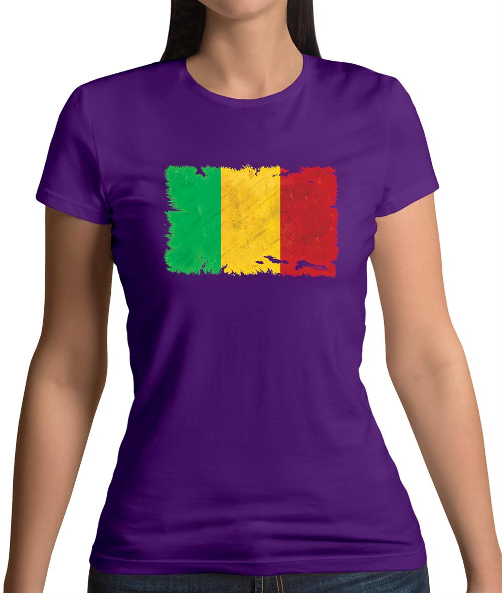 Mali Grunge Style Flag Womens T-Shirt Mali Grunge Style Flag Womens T-Shirt