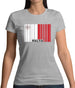 Malta Barcode Style Flag Womens T-Shirt Malta Barcode Style Flag Womens T-Shirt