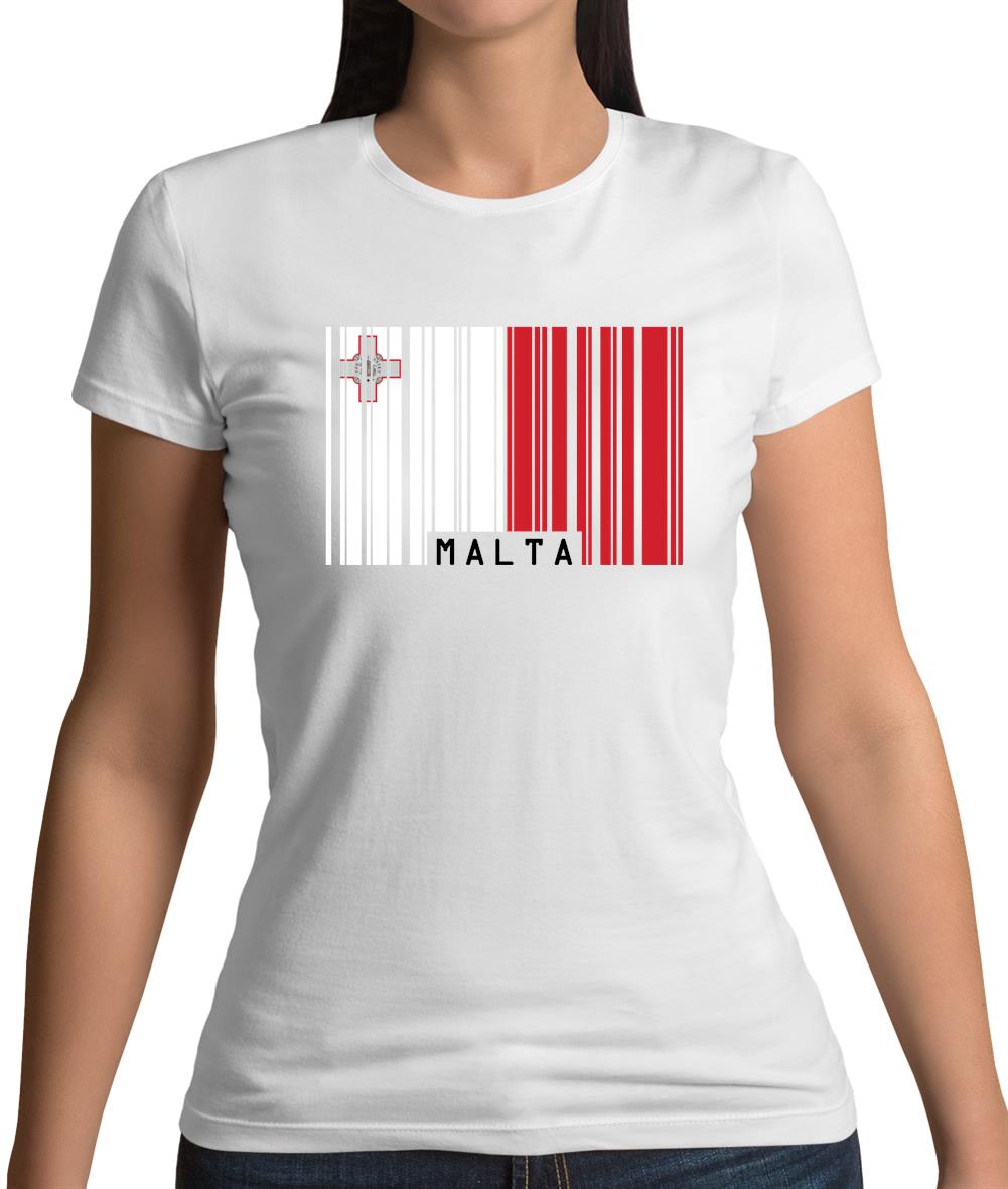 Malta Barcode Style Flag Womens T-Shirt Malta Barcode Style Flag Womens T-Shirt