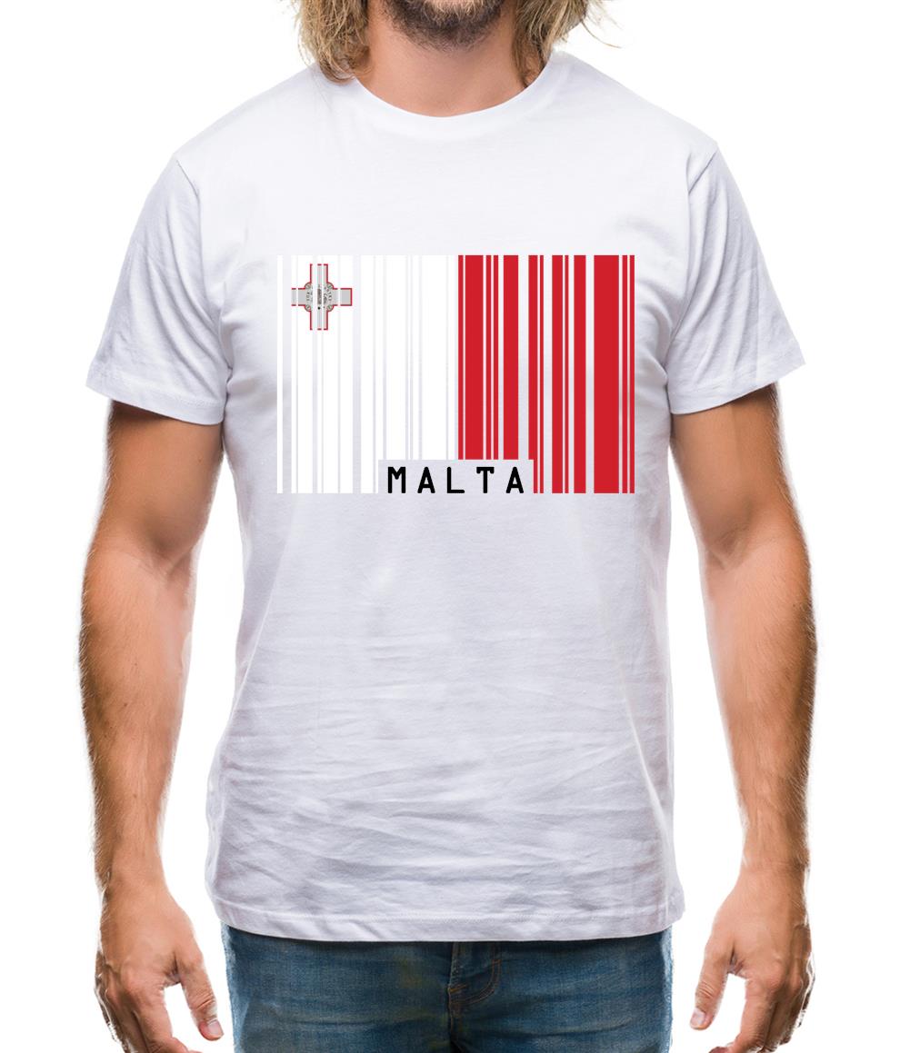 Malta Barcode Style Flag Mens T-Shirt Malta Barcode Style Flag Mens T-Shirt