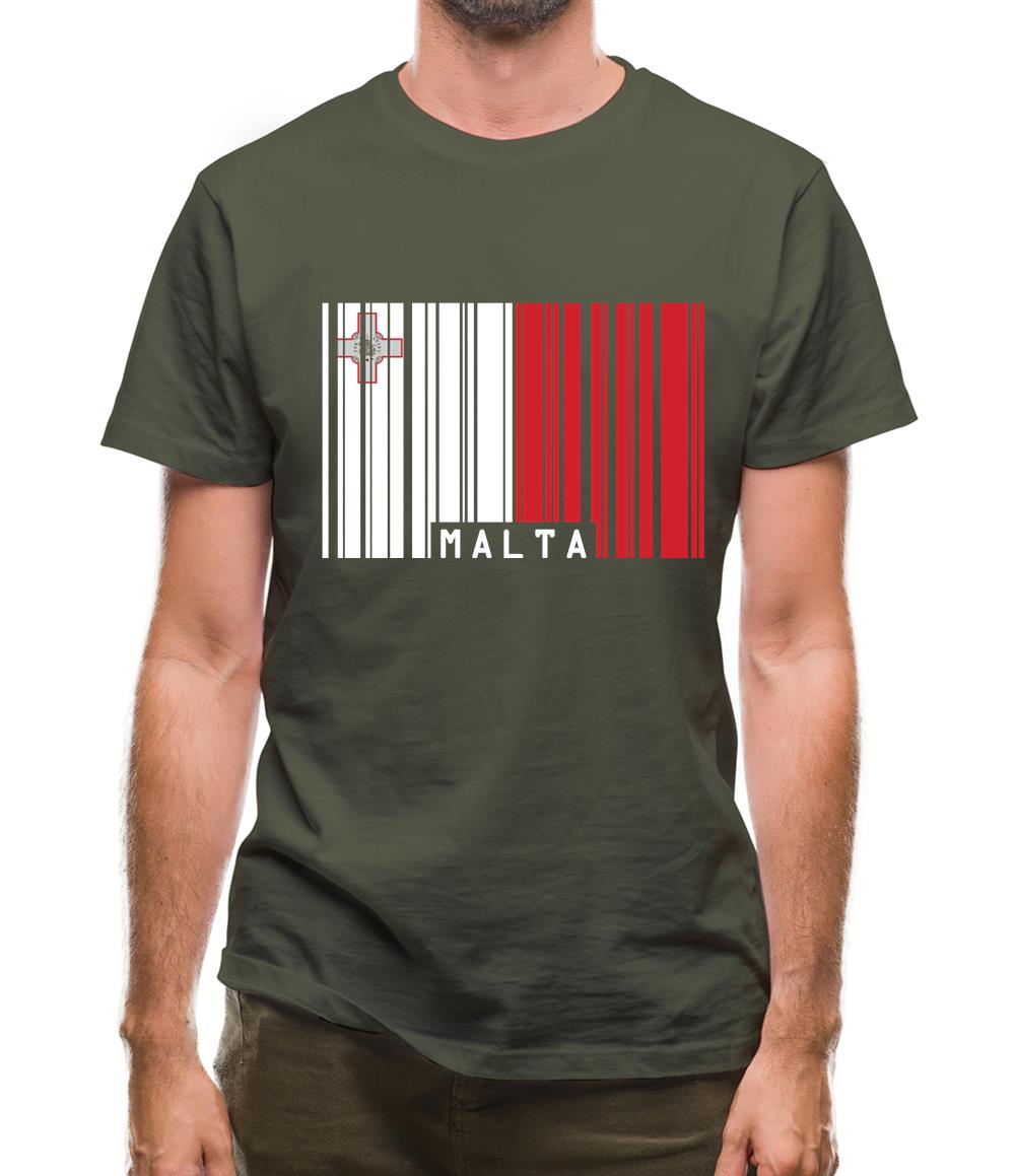 Malta Barcode Style Flag Mens T-Shirt Malta Barcode Style Flag Mens T-Shirt