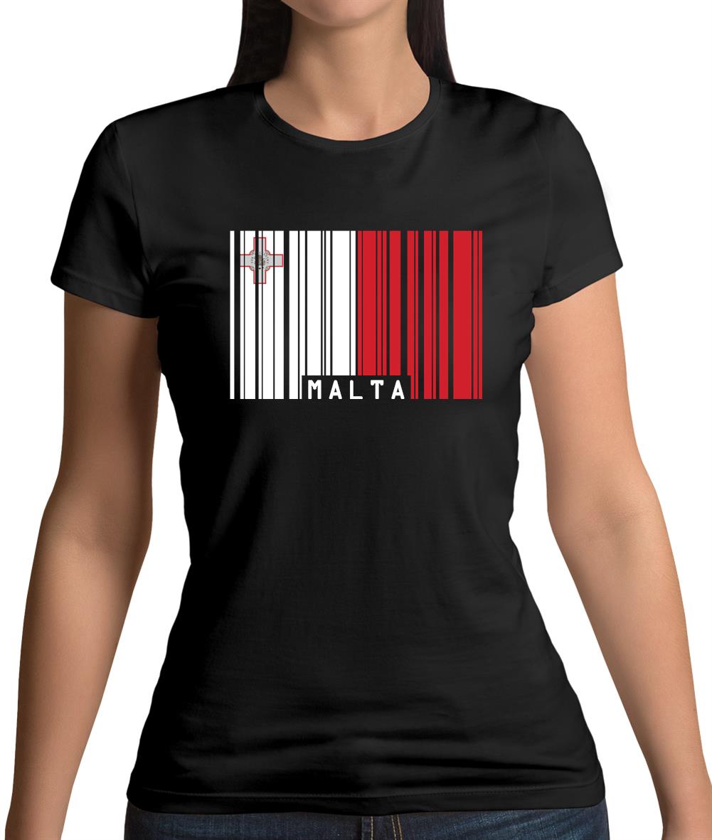 Malta Barcode Style Flag Womens T-Shirt Malta Barcode Style Flag Womens T-Shirt