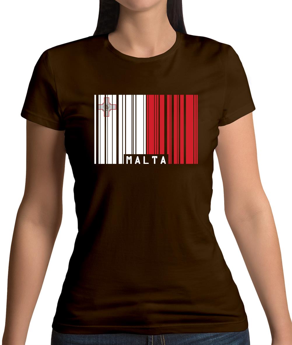 Malta Barcode Style Flag Womens T-Shirt Malta Barcode Style Flag Womens T-Shirt