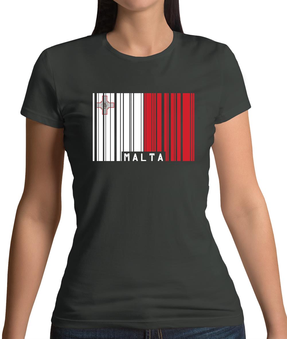 Malta Barcode Style Flag Womens T-Shirt Malta Barcode Style Flag Womens T-Shirt