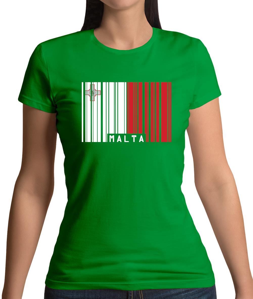 Malta Barcode Style Flag Womens T-Shirt Malta Barcode Style Flag Womens T-Shirt