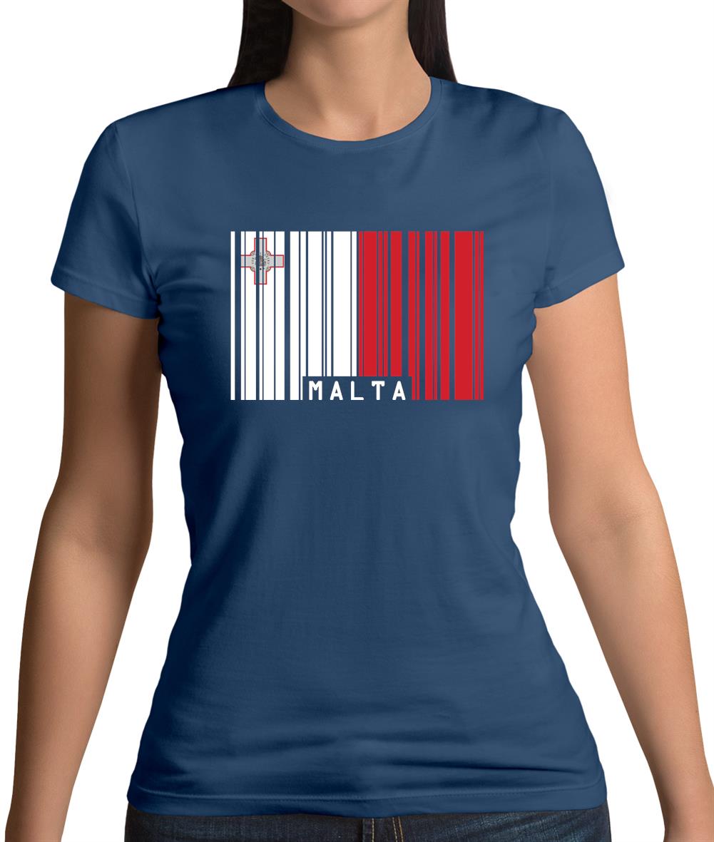 Malta Barcode Style Flag Womens T-Shirt Malta Barcode Style Flag Womens T-Shirt