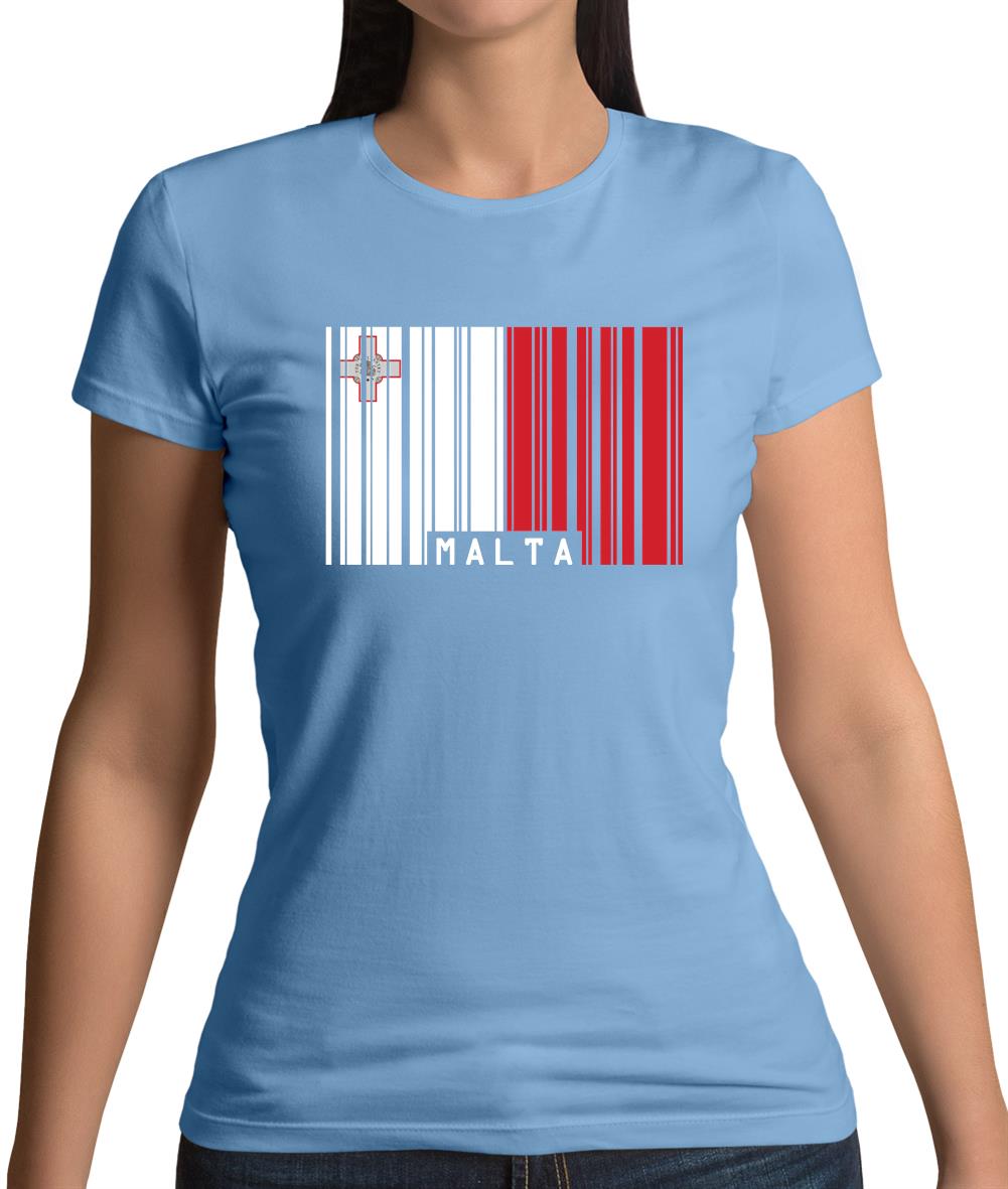 Malta Barcode Style Flag Womens T-Shirt Malta Barcode Style Flag Womens T-Shirt