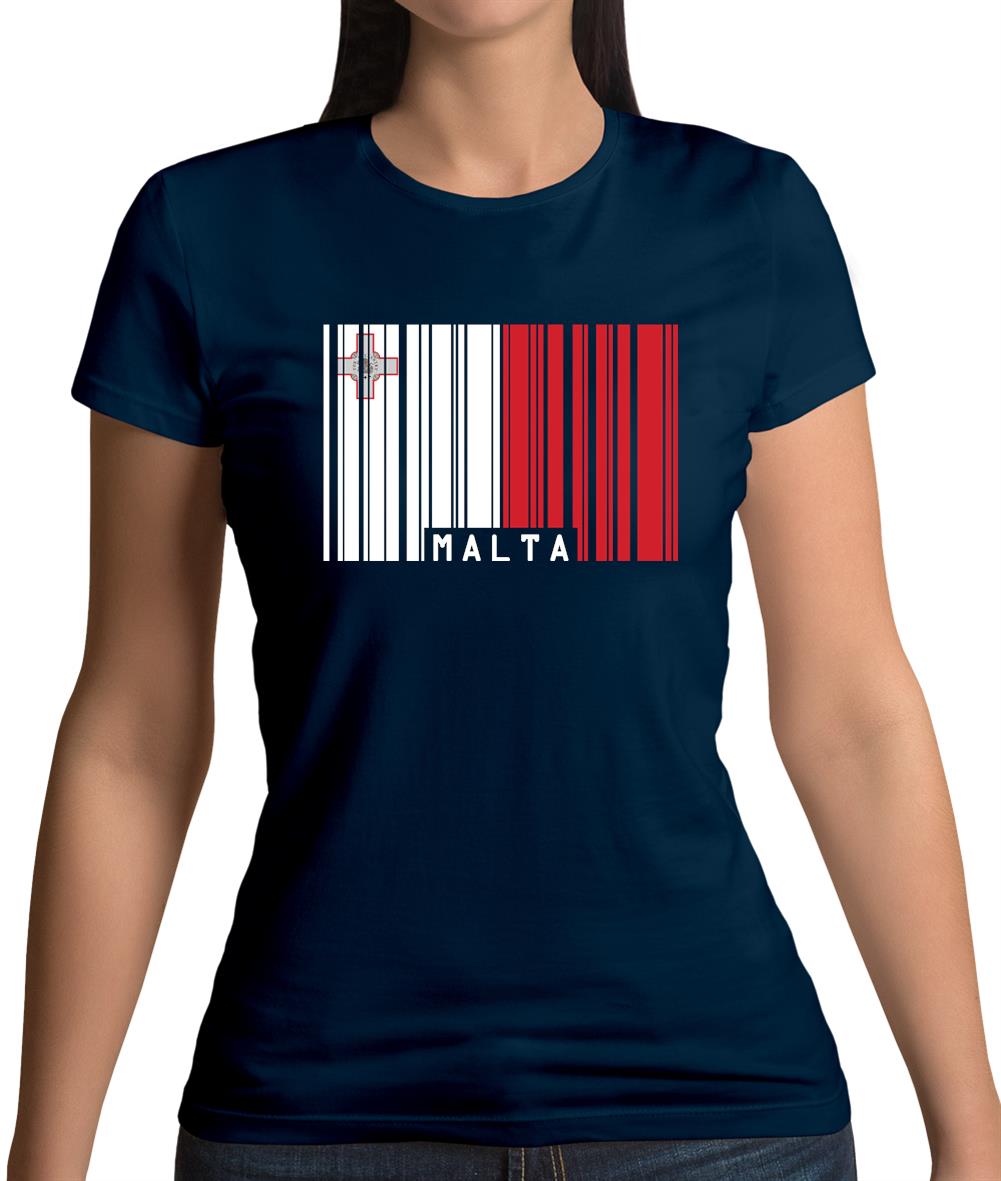 Malta Barcode Style Flag Womens T-Shirt Malta Barcode Style Flag Womens T-Shirt