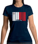Malta Barcode Style Flag Womens T-Shirt Malta Barcode Style Flag Womens T-Shirt