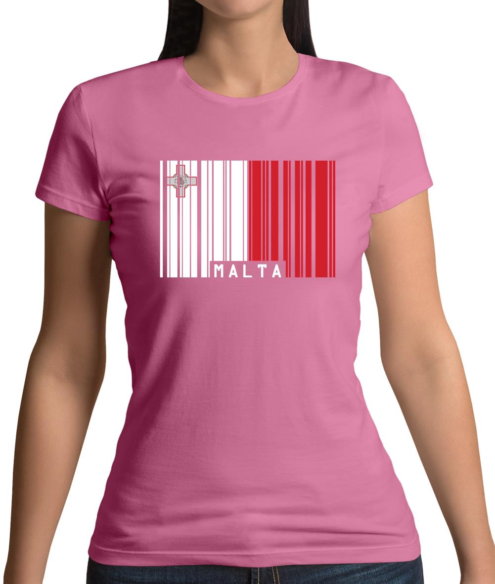 Malta Barcode Style Flag Womens T-Shirt Malta Barcode Style Flag Womens T-Shirt