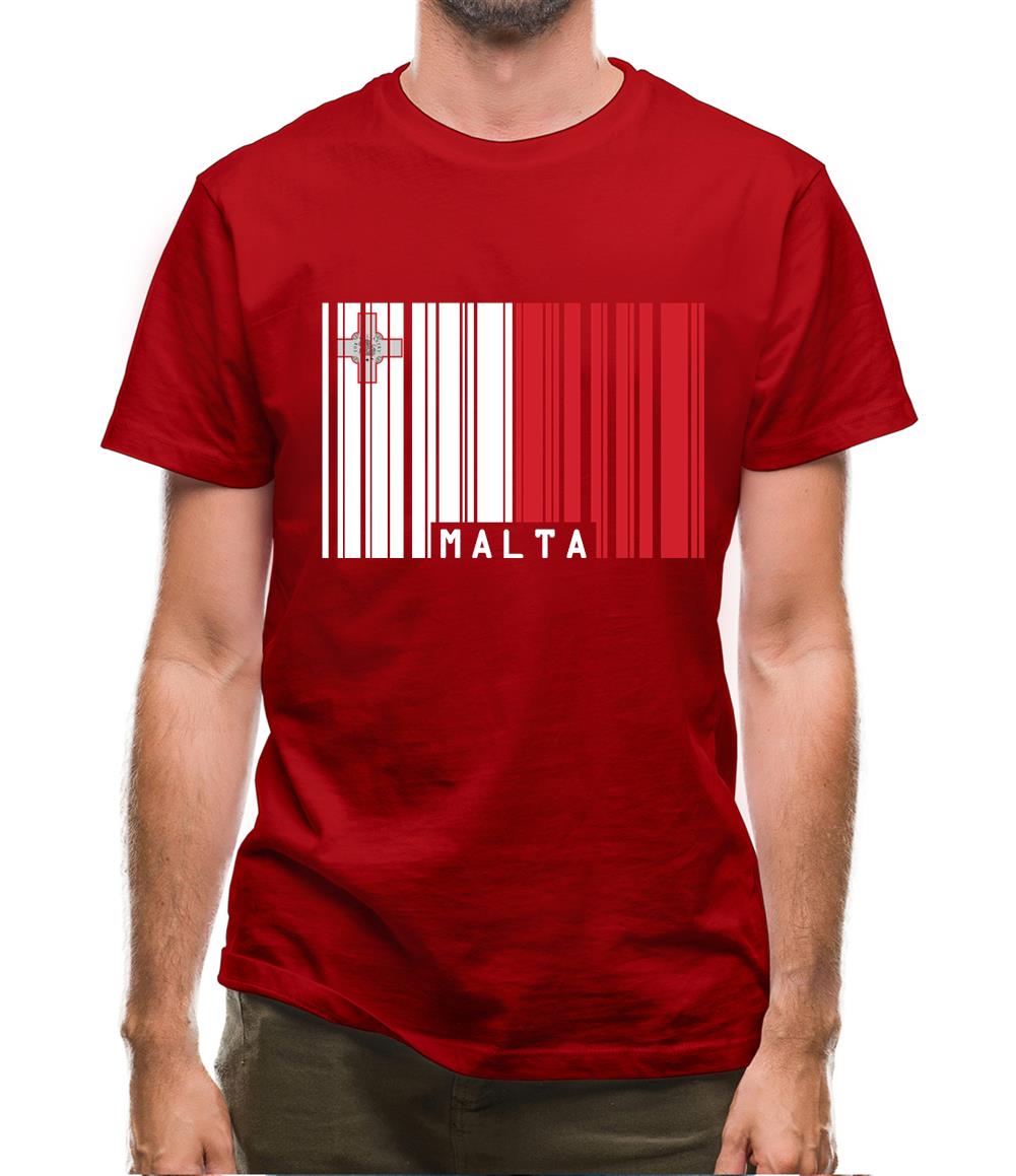 Malta Barcode Style Flag Mens T-Shirt Malta Barcode Style Flag Mens T-Shirt