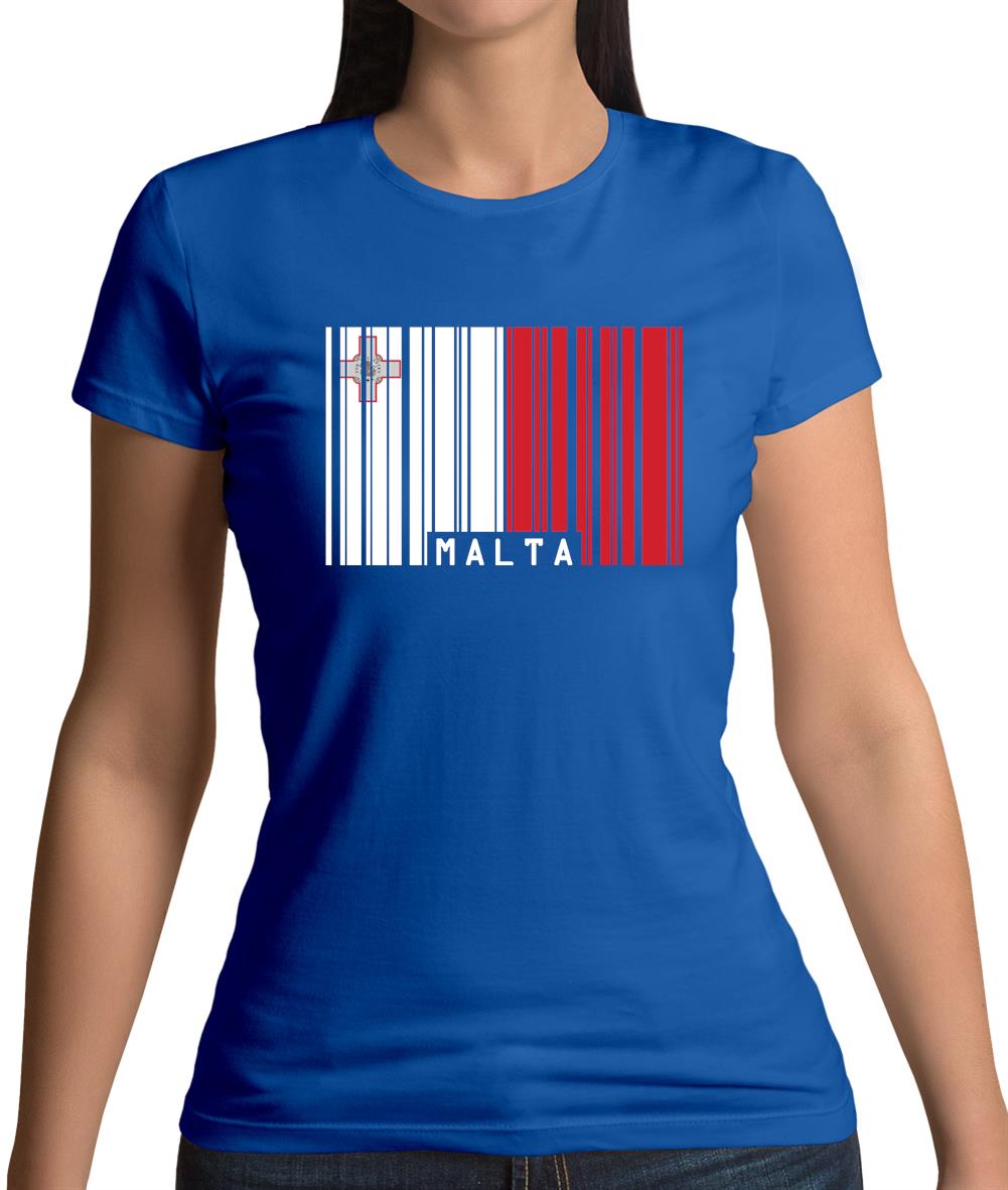 Malta Barcode Style Flag Womens T-Shirt Malta Barcode Style Flag Womens T-Shirt