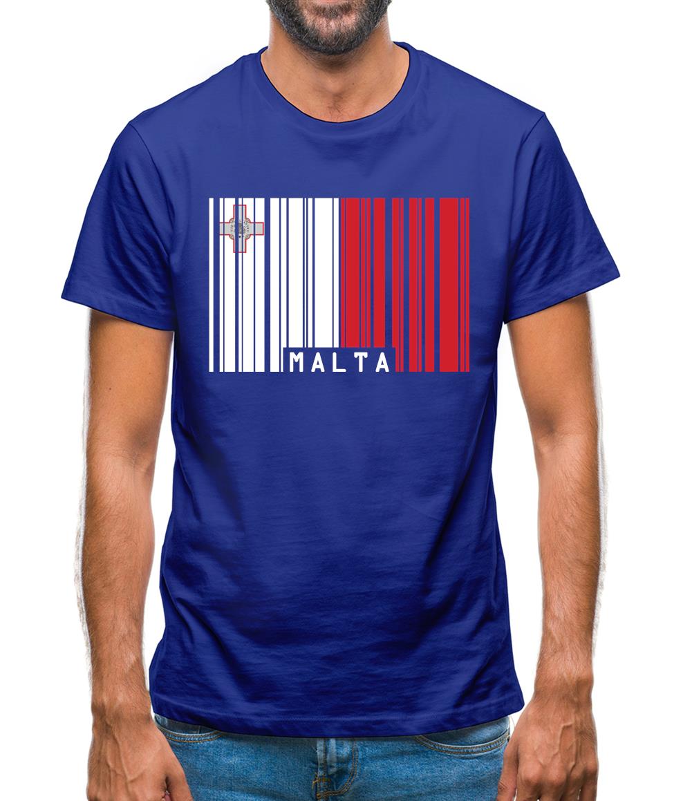 Malta Barcode Style Flag Mens T-Shirt Malta Barcode Style Flag Mens T-Shirt