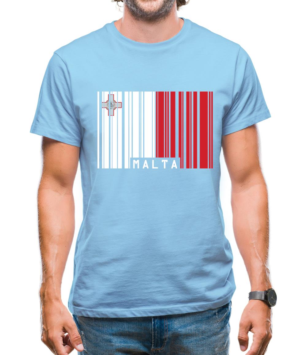Malta Barcode Style Flag Mens T-Shirt Malta Barcode Style Flag Mens T-Shirt
