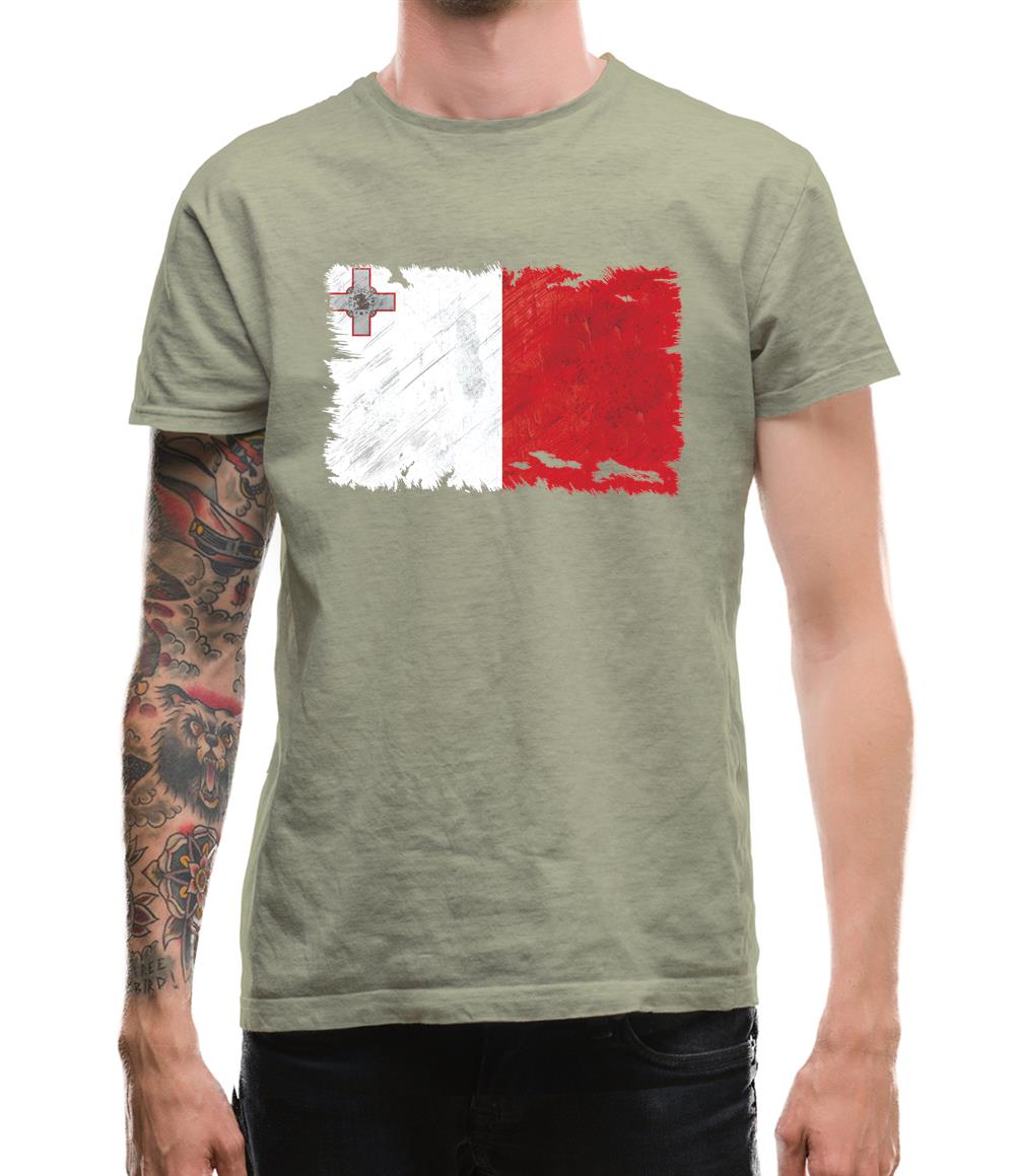 Malta Grunge Style Flag Mens T-Shirt Malta Grunge Style Flag Mens T-Shirt