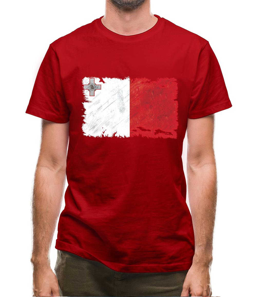 Malta Grunge Style Flag Mens T-Shirt Malta Grunge Style Flag Mens T-Shirt
