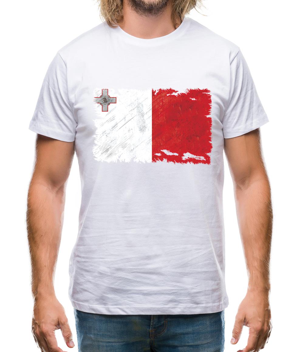 Malta Grunge Style Flag Mens T-Shirt Malta Grunge Style Flag Mens T-Shirt
