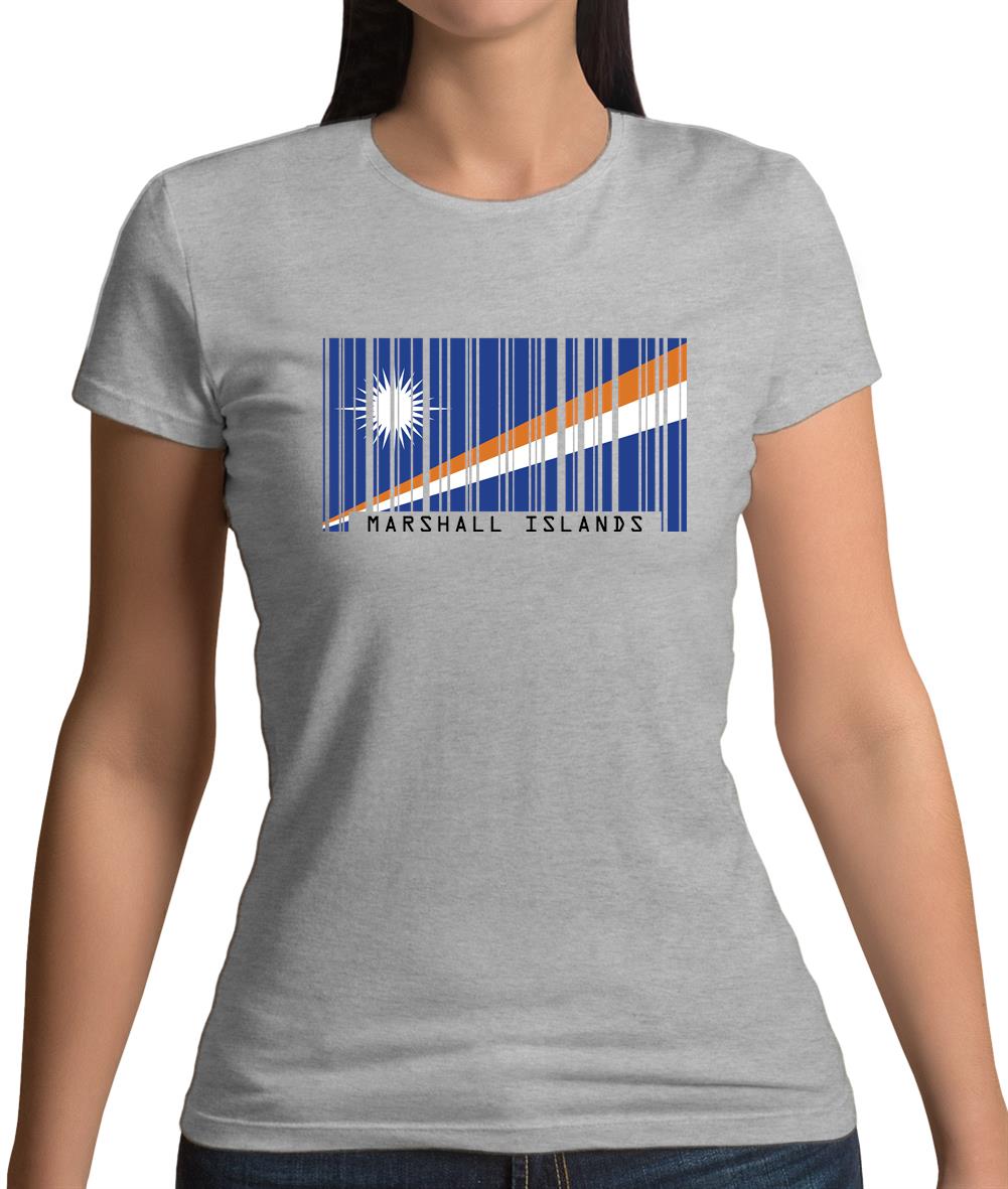 Marshall Islands Barcode Style Flag Womens T-Shirt Marshall Islands Barcode Style Flag Womens T-Shirt