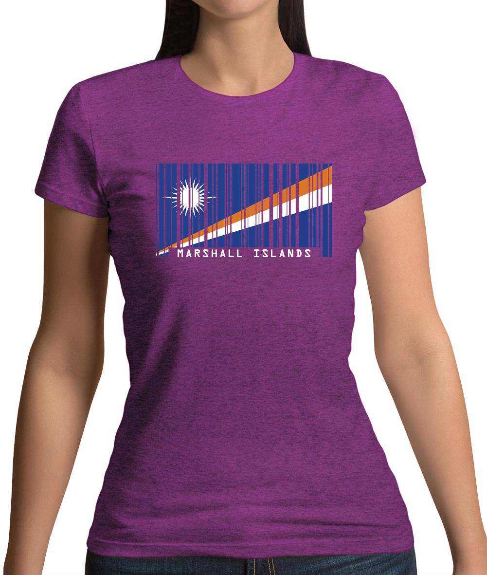 Marshall Islands Barcode Style Flag Womens T-Shirt Marshall Islands Barcode Style Flag Womens T-Shirt
