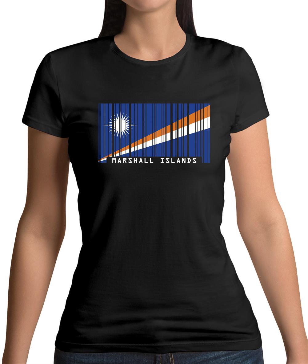 Marshall Islands Barcode Style Flag Womens T-Shirt Marshall Islands Barcode Style Flag Womens T-Shirt