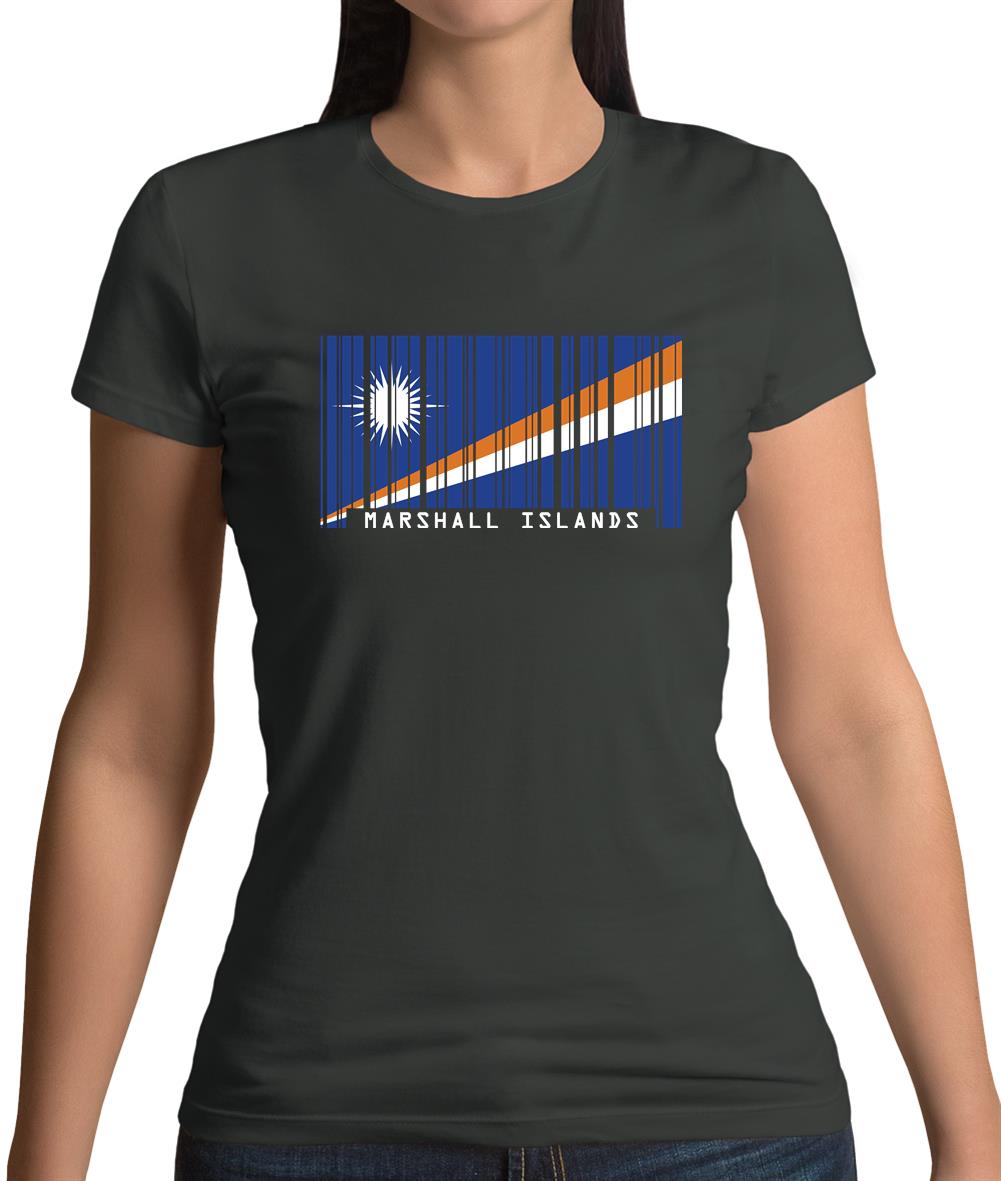 Marshall Islands Barcode Style Flag Womens T-Shirt Marshall Islands Barcode Style Flag Womens T-Shirt