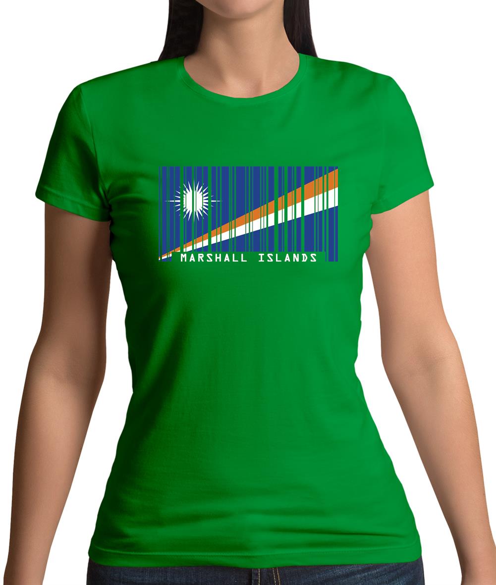 Marshall Islands Barcode Style Flag Womens T-Shirt Marshall Islands Barcode Style Flag Womens T-Shirt