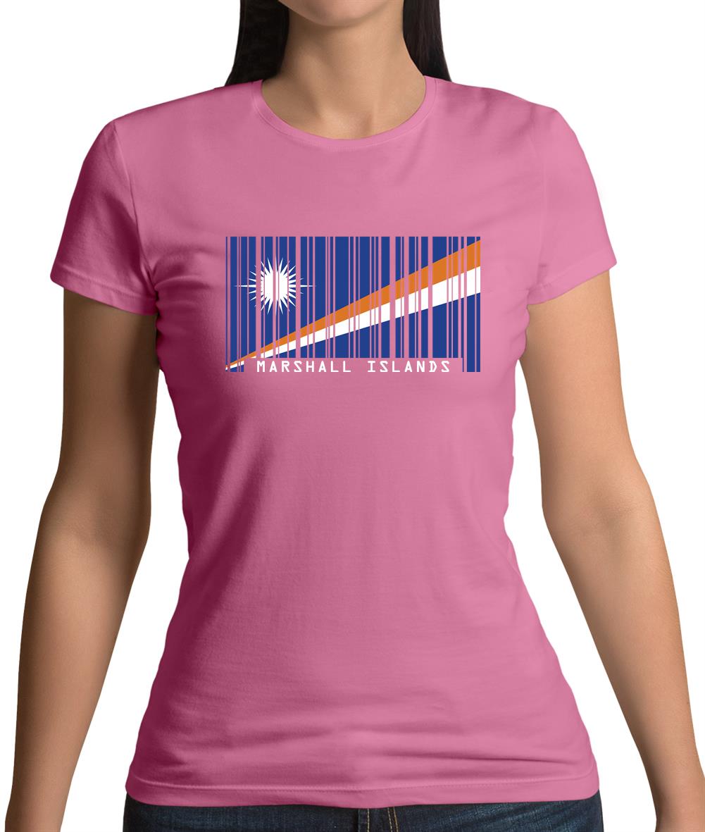 Marshall Islands Barcode Style Flag Womens T-Shirt Marshall Islands Barcode Style Flag Womens T-Shirt